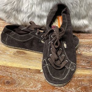 ROCKET DOGS Brown Suede Flats with Floral Insoles